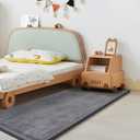 Play Mat for Babies Toddlers,1.3" Thick Elasti-Foam Anti-Fall Cushion Mat for Kids Room,2872 Bedroom Bedside Rugs,Water-Repellent Soft Coral Velvet,Non-Slip(Dark Grey)