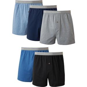 Hanes Mens Boxers, Cotton Knit Comfortable Underwear, Moisture-wicking 5-pack Boxer-shorts, Assorted - 5 Pack, Medium US