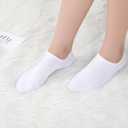 GUUNIEE No Show Socks Womens 4 or 6 Pairs Black Invisible Liner Non Slip Low Cut Socks Thin Short Ladies (White)
