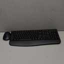 Wireless Keyboard and Mouse Combo, EDJO 2.4G Full-Sized Ergonomic Computer Keyboard with Wrist Rest and 3 Level DPI Adjustable Wireless Mouse for Windows, Mac OS Desktop/Laptop/PC (Black)