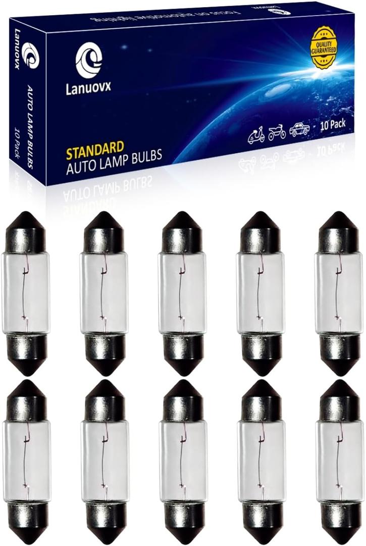 10 Pack Festoon Bulb 12V 10W Xenon Bulb Sv8.5-8 T3.25 10X36mm