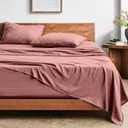 Bare Home King Sheet Set - Luxury 1800 Ultra-Soft Stonewashed Microfiber - Brushed - Deep Pockets - Easy Fit - Breathable Bedding - Sheet Sets & Pillowcases (King, Dusty Rose)