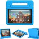 Kids Case for Fire HD 10 2019/2017/2015 Releases, HD 10 5th/7th/9th Gen Cover Shockproof Kid-Proof Flexible Durable Foam Cover with Handle Stand for Fire HD 10 2015/2017/2019 Releases (Blue)