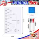 16 Team Erasable Tournament Bracket Board 22 x 34 Inch Single Elimination Bracket Chart Large Reusable Blind Draw Dry Erase Board with Marker Pen Cleaning Cloth for Cornhole and Other Games