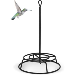 Honeydak 1 Pcs Cylinder Bird Feeder Outdoor Seed Holder for Large Small Cylinders Metal Suet Cake Feeder Backyard Wild Birds Feeding Bird Container for Outdoors Garden (Black)