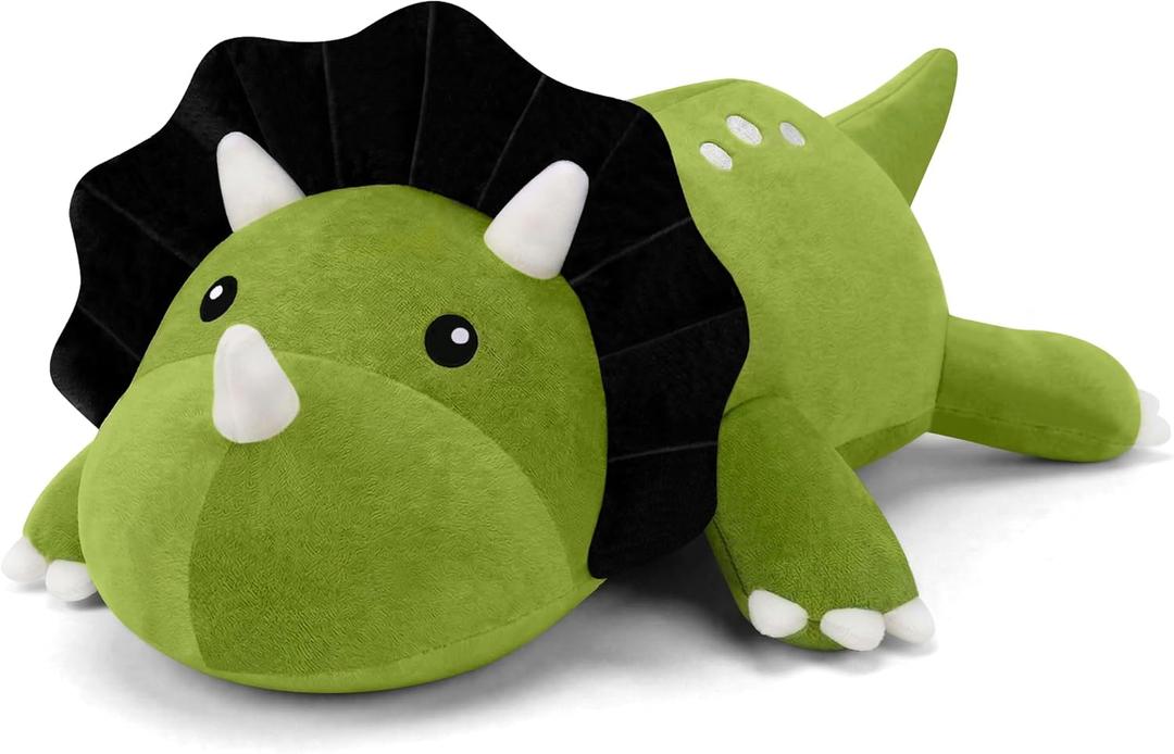 TOYSYM Weighted Stuffed Animals Triceratops, Dinosaur Plush with Weighted Beads, Cute Triceratops Dinosaur Stuffed Animals Pillow Gifts for Adults Kids Boys Girls