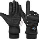 M8K9 Winter Gloves for Men Women -10 3M Thinsulate Cold Weather Gloves for Running Cycling Skiing Snowboarding Hiking (Large, Black)