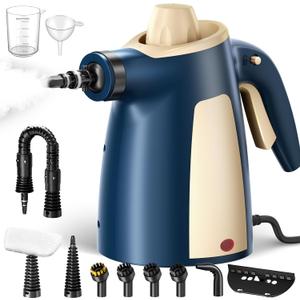 Steam Cleaner Upgrade, 12 PCS Accessories & Safety Lock, 350ML Large Capacity, Steamer for Car, Home, Upholstery, Kitchen, Dusty Blue  Enhanced Edition with Upgraded Performance