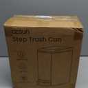 Cesun Small Bathroom Trash Can with Lid Soft Close, Step Pedal, 6 Liter / 1.6 Gallon Stainless Steel Slim Garbage Can for Bedroom, Diaper Waste Basket with Removable Inner Bucket (White)