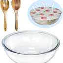 6.5Quart Large Glass Bowl with Lid for Sourdough Bread Making, 12.3 Inch Clear Glass Salad Cooking Bowls for Kitchen Salad Bread Storage, For Prepping, Marinating & Brining Kimch
