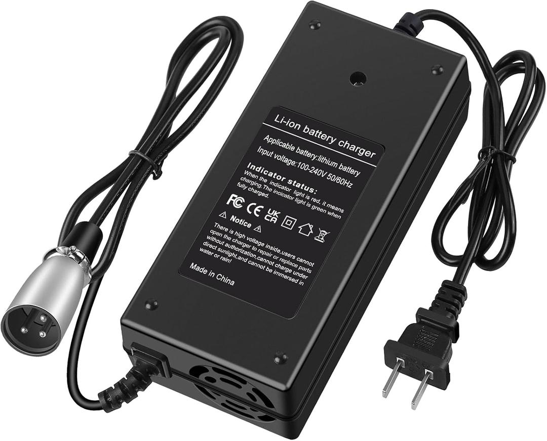 42V 2A Charger for E300 Mini Dirt MX650 650 Razor MX500, MX650, GT GT750 Schwinn S1000, S600, Ezip E1000 GoGo with Male 3-Pin XLR 36V Lithium Battery