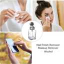 HARFINGTON 2PCS 6Oz / 180ML Glass Pump Dispenser Bottle Square Clear Liquid Pumping Press Push Down Alcohol Container with Metal Flip Cover for Makeup Remover