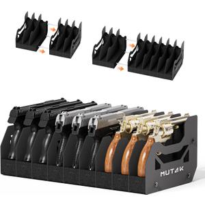 Soft Foam Pistol Rack for Gun Safe, Gun Cabinet, Durable Handgun Stand Organizer Accessories with Gun Slots, Compatible with Size Firearm, Revolver Pistols Holder (2.0 Width)
