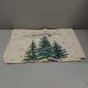 Artoid Mode Beige Pine Tree Snowflake Merry Christmas Placemats Set of 8, 12x18 Inch Seasonal Winter Xmas Holiday Table Mats for Party Kitchen Dining Decoration