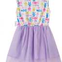 Girls Sleeveless Dress Toddler Bunny Tutu Sundress Casual Party Dresses (Purple)