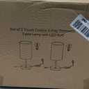 Set of 2 Touch Control Table Lamps with 2 USB Charging Ports&AC Outlet, 3-Way Dimmable Bedside Nightstand Lamps with White Fabric Lampshade for Reading, Bedroom, Living Room, A19 LED Bulbs Included