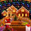 1600 LED 164FT Outdoor Christmas Lights Plug in 8 Modes with Timer Dimmable Christmas Decorations Waterproof Indoor Curtain String Lights for Roof Porch Garden Holiday Wedding Party Decor Multicolor