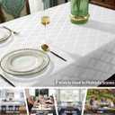 SASTYBALE Jacquard Tablecloth Rectangle Damask Pattern Table Cloth Spillproof Wrinkle Resistant Polyester Table Cover for Indoor and Outdoor Use (Rectangle/Oblong, 60" x 102" (8-10 Seats), White)
