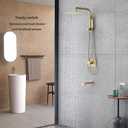 SOOOHOT Brushed Gold Shower Fixtures, Gold Shower Faucet Set with 12 Inch Gold Shower Heads with Handheld Spray Combo and Tub Spout, Shower Systems with Rain Shower and Handheld (Valve Included)