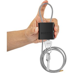 Cable Lock with 3 Keys | L 3.28ft(1m),D 1/6in(4mm) Adjustable Steel Cable Padlock | Aluminum Locks for Bikes, Gate, Lockers & Outdoor Gear | Weatherproof & Black