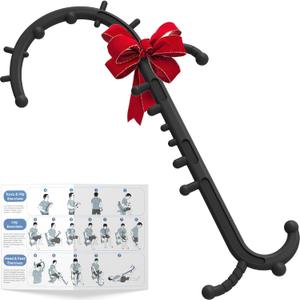 Back and Neck Massager for Pain Relief Deep Tissue, Upgraded Full Body Trigger Point Cane Massage Tools, Therapy Massage Stick Pressure Point Hook, Muscle Knot Remover Tool (Black)