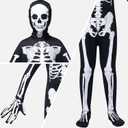 Spooktacular Creations Halloween Kids Scary 3D Skeleton Costume for Boys, Toddlers Skeleton Costume for Halloween Dress Up (XL)