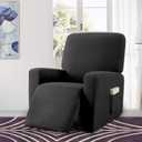 Granbest Premium Water Repellent Recliner Chair Cover High Stretch Jacquard Fabric Recliner Slipcover with Pockets (Recliner, Black)
