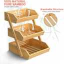 G.a HOMEFAVOR Bamboo Fruit Basket, Fruit Organizer for Kitchen Counter, Vegetable Storage Stand, 15 mm Thickness (Self-assembly)