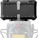 motorcycle top shell 65L, waterproof aluminum handle motorcycle helmet shell, trunk with safety lock, can store helmet luggage (Black)