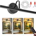 Denlead Picture Light Hard-Wired 16.5" Wall Lights for Pictures with Remote, Dimmable 3CCT Light Over Picture Frame, Gallery Art Poster Light for Artwork, 2700K-6500K Warm Nature White, 15W, 1200LM