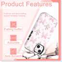 Compatible for iPhone 13 Case Pink Bows Florals Wildflowers Aethetic Design [Compatible with Magasfe] Shockproof Soft TPU and Hard Shell Protection Cute Phone Case for iPhone 13