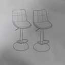 VASAGLE Bar Stools, Set of 2 Swivel Bar Chairs, Adjustable Height, Quilt, Synthetic Leather Kitchen Stools with Back and Footrest, Dining Room, Counter, Steel, Ink Black ULJB095B01