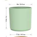 WSMKSZ 8 Inch Medium Flower Pots for Indoor Outdoor Plants, Cylinder Deep Plant Pots with Drainage Holes & Saucer, Decorative Plastic Planter Pots for Garden House Plants, Green with Brown
