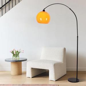 Orange Arc Floor Lamp for Living Rooms