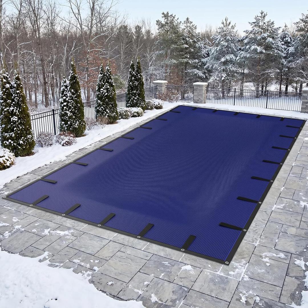 Pool Cover for Inground Pools 18 x 36 FT, Extra-Thick 200 GSM Heavy-Duty, 40' x 22'