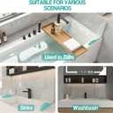Shower Splash Guard, Splash Guard for Bathtub, Shower Water Guard with Adjustable Silicone Base, Large Water Barrier, Frosted Acrylic & Silicone Base, for Tub, Sinks, Washbasin 11in11in