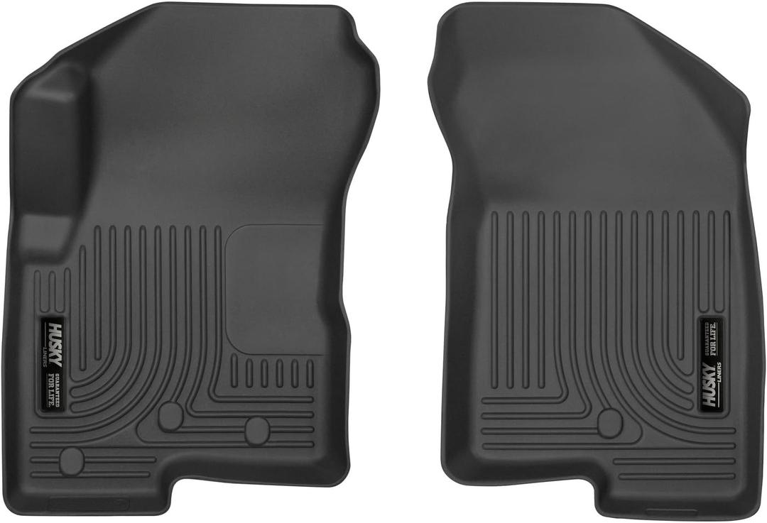 Husky Liners Weatherbeater Floor Mats | Fits 2007-2012 Dodge Caliber, 2007-2017 Jeep Compass, Jeep Patriot | Front Row, 2-pc Black - 13001