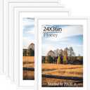24x36 Picture Frame Set of 5, White Poster Frame, Display Pictures 20 x 30 with Mat or 24 x 36 Without Mat for Horizontal or Vertical Wall Mounting, Wall Gallery Frame for Artwork, 24x36-5PACK