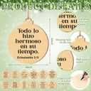 24 Pcs Spanish Christian Ornaments Religious Wooden Hanging Christian for Christmas Tree Nativity Scene for Pastor Church Members Church Baptism Decor