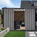 LORDTEX Waterproof Indoor/Outdoor Curtains for Patio - Thermal Insulated, Sun Blocking Detachable Sticky Tab Top Blackout Curtains for Bedroom, Porch, Pergola, 100 x 84 inch, 2 Panels, Veridian Grey