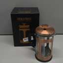 Veken French Press Coffee Maker, Heat Resistant Thickened Borosilicate Glass,Stainless Steel Brewer,Single Serve Small Pot, Cold Brew Cafetera Teapot for Kitchen Travel Camping, 21oz 0.6 L, Copper