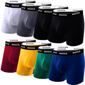 Men's Boxer Briefs, Soft and Breathable Upgrade cotton men‘s underwear with Fly, Super elasticity mens underwear (XL)