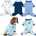 3 Pack Dog Pajamas Pet Costumes Dog Jammies One-Piece Sweatshirt Adjustable Breathable Stretchy Clothes for Puppy Small Medium Large Dogs Girls Boys,L