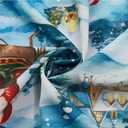 J&DHUASHA Christmas Hawaiian Shirt for Men Short Sleeve Button Down Santa Vacation Dress Shirts (Blue, XXXL)