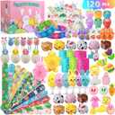 tgosomt 120 Pcs Easter Egg Fillers, Easter Basket Stuffers for Kids Boys Girls, Easter Party Favors Assorted Toys, Gifts for 4 5 6 7 8 9 10, Christmas Stocking Stuffers, Cute White Elephant Gifts