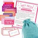 Bachelorette Party Pass The Bag Game Kit, 44 Tip Cards with 1 Pass Bag, Funny Party Game for Adults, Ladies Night, Bridal Shower Party, Group Activity, Party Supplies (Light Blue) - A06