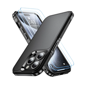 Pack Of 5 AEDILYS for iPhone 15 Pro Case,[18 FT Military Grade Drop Protection],with 2X[9H Screen Protector ] Slim & Tough Full-Body Protective Official Certification Phone case (Black, iPhone 15 Pro)