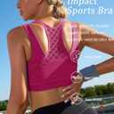 RUNNING GIRL Sports Bras for Women High Support,Seamless Ribbed Longline High Neck Sports Bra Racerback Padded Crop Top Yoga (XXL)