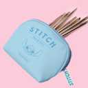 MINISO Stitch Cartoon Print Makeup Bag, Cosmetic Organizer with Zipper, Travel Toiletry Bag for Women