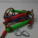 7FT Colorful Camping Rope Ladder for Kids Hanging Ladder Climbing Ladder for Swing Set Accessories Rope Ladder for Playground Tree House, Ninjaline, Indoor&Outdoor Play Set